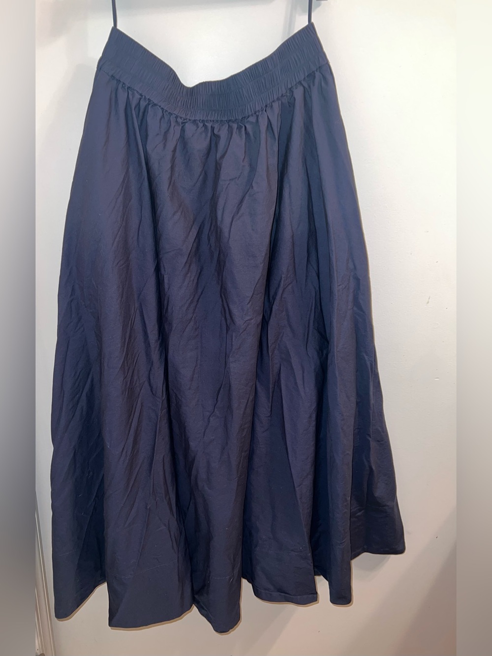 Rabens Saloner 100% Cotton Maxi 34” Navy Blue Skirt Size: L